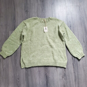 Easel Los Angeles Sweater Size L Green Wool Blend Thick Cozy Knit Boho Casual